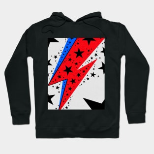 Red and Blue Lightning Bolt Starman Blackstar Hoodie